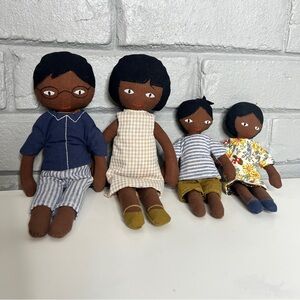 Creative Co-Op Plush Family of 4 - Reversible Clothing